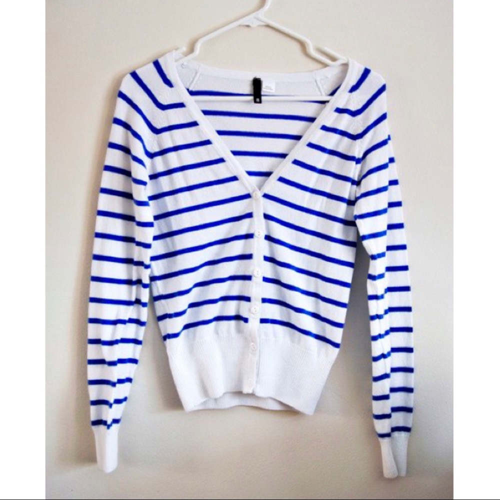 Nautical striped cardigan
